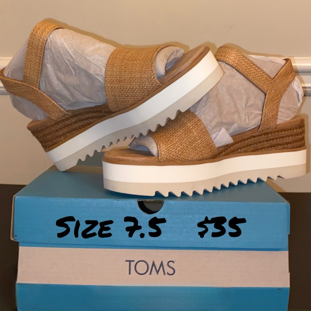 TOMS Brown Platform Sandals